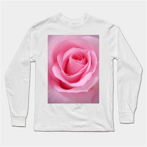 Pink Rose Mens Long Sleeve T Shirt Pink Rose Pink