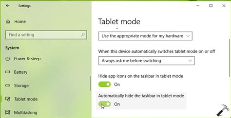 How To Automatically Hide Taskbar In Tablet Mode In Windows 10