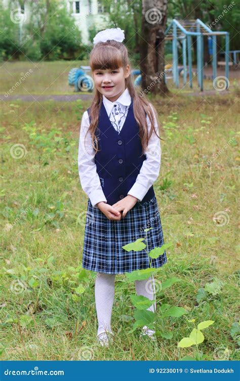 Russian Schoolgirl Uniform Posing