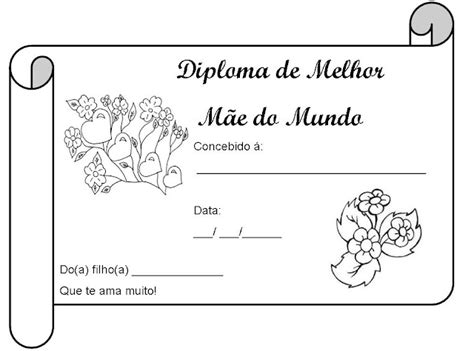 Catequese Infantil Santa Bárbara Diploma Para Mamãe