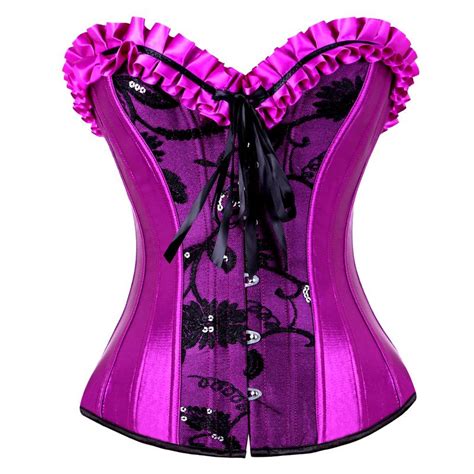 Sexy Womens Waist Vintage Overbust Corset Bustier Top Burlesque Basque