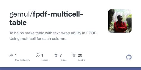 Fpdf Multicell Tablelicense At Master · Gemulfpdf Multicell Table