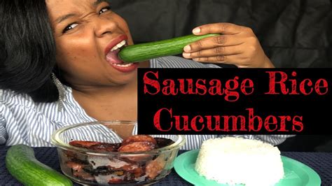 sausage rice and cucumber mukbang eat with kim youtube