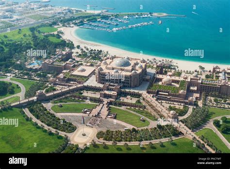 Elevated View Of Luxury Emirates Palace Hotel In Abu Dhabi Uae United