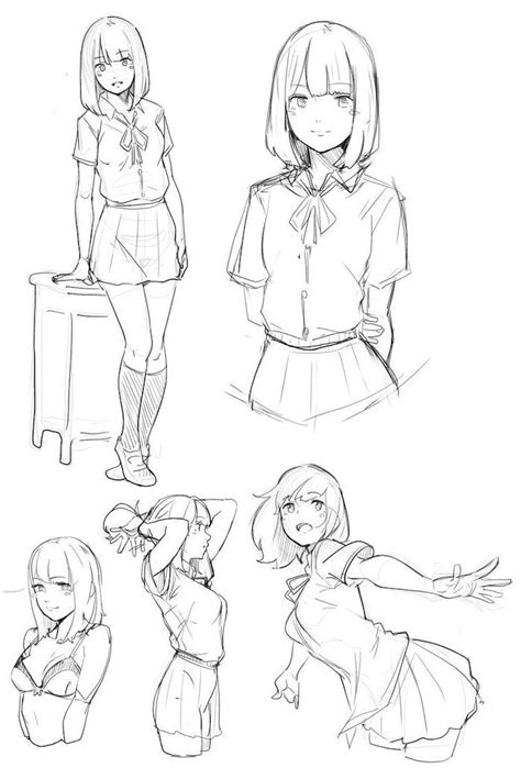how to draw anime body female drawing a basic full body anime manga girl youtube