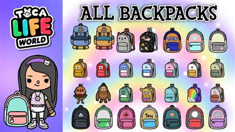 all secret backpacks bags in toca life world toca boca necolawpie youtube