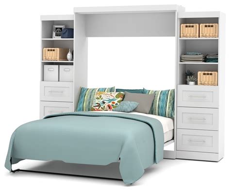 Bestar Pur By Bestar 115 Queen Wall Bed Kit White Transitional