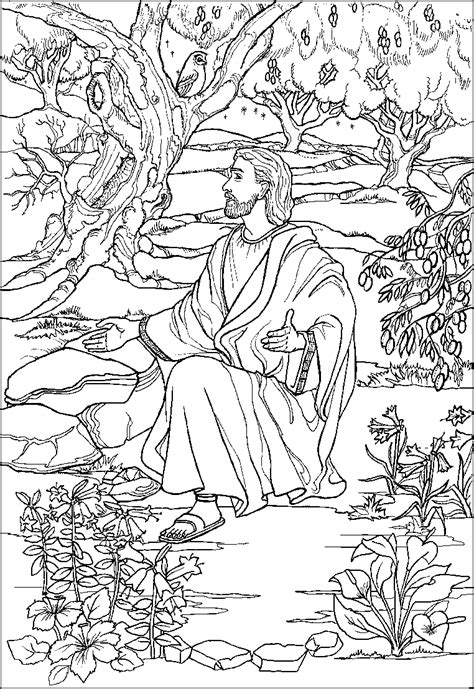 45 then cometh he to the disciples, and saith unto them, sleep on now, and take your rest: Jesus prays in the garden | Bible coloring pages, Jesus ...
