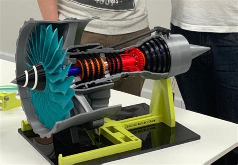 3d Printed Aero Engine Model Turbofan Jet Engine Model Diy Stem Engine