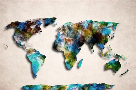 Map Art Of The World Abstract Design Digital Art By World Art Prints