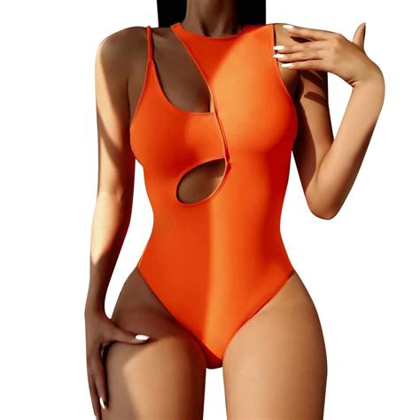 Ladies Bikini Sexy Hollow Soft Ladies One Piece Swimsuit Sexy Hollow Solid Color Comfortable