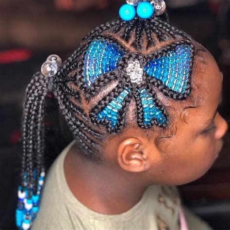 Blue Hair Bow Beaded Design Blue Hair Bows Girls Updo Hairstyles