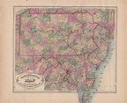 New Rail Road and County Map of Pennsylvania, New Jersey, Delaware, and ...
