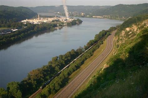 The Ohio River West Virginia Lies On The Left Ohio Is On The Right