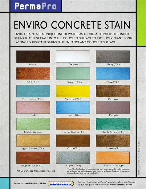 13 Best Water Based Concrete Stain Color Charts Images On Pinterest