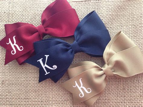 Personalized Hair Bows Monogrammed Initial School Bows Uniform Bow