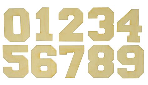 College Font Wood Numbers Small And Large Wooden Numbers