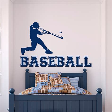 Baseball Player Wall Decal Gym Sports Wall Vinyl Stickers For Boys