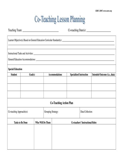 Lesson Plan Template For Teacher Observation Coe Lesson Plan Template