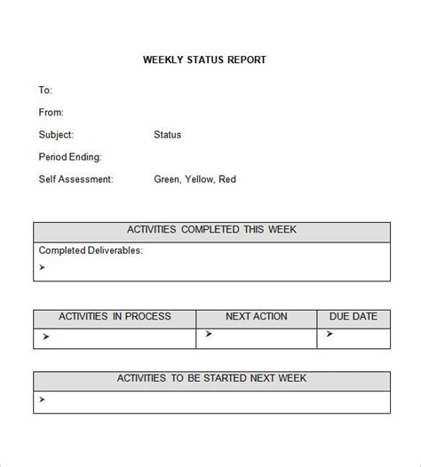 Weekly Status Report Templates 30 Free Documents Download Ms Word Apple Pages
