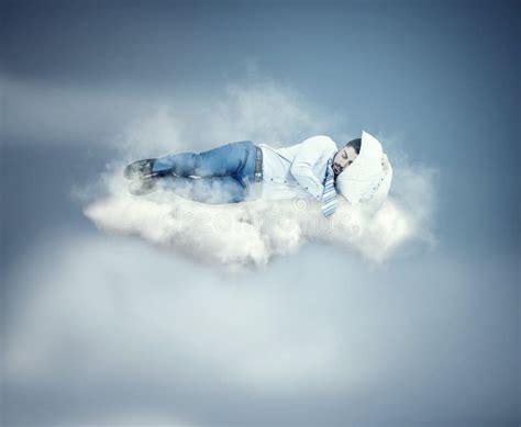 Man Sleeping On A Cloud Stock Image Image Of Ladder 142793037