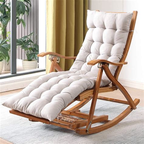 Bamboo Rocking Chair Garden Lounger Sunbed Sun Loungers