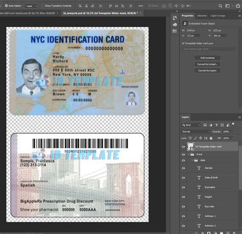New York Id Card Psd Template Driving License Template