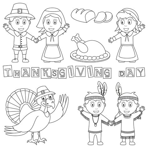 Thanksgiving Day Coloring Page Thanksgiving Coloring Pages Pilgrims