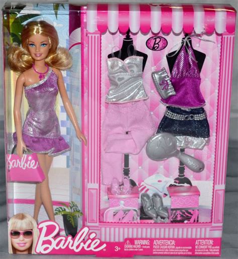 Nib Barbie Fashion Doll With 2 Extra Fashions T Set