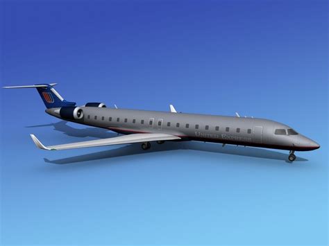 Bombardier Crj700 United Express 3d Model Rigged Cgtrader