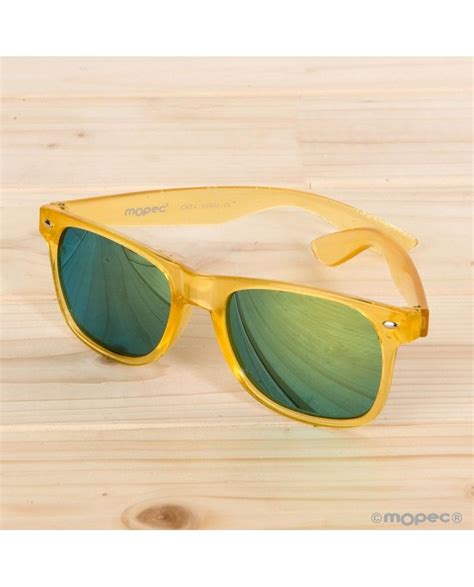 Gafas De Sol Semitransparentes En Color Amarillo Con Espejo Rayban