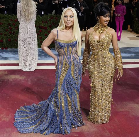 Cardi B Drips In Gold With Donatella Versace At Met Gala