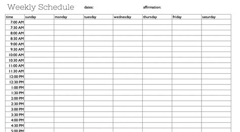 Simple Weekly Schedule Time Blocking Printable Instant Etsy