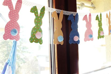 Ostern steht vor der tür. {DIY} Hasengirlande mit Woll Pom-Pom für Ostern