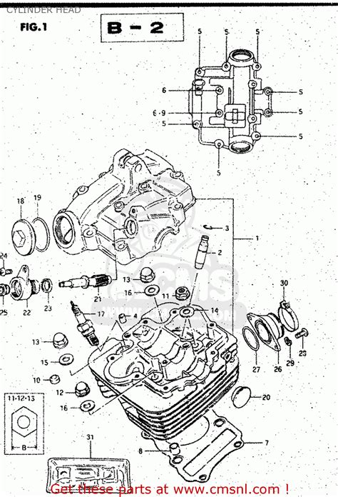Grade 3 with maximum working head of 10m. Suzuki Gs125 1982 (z) Cylinder Head - schematic partsfiche