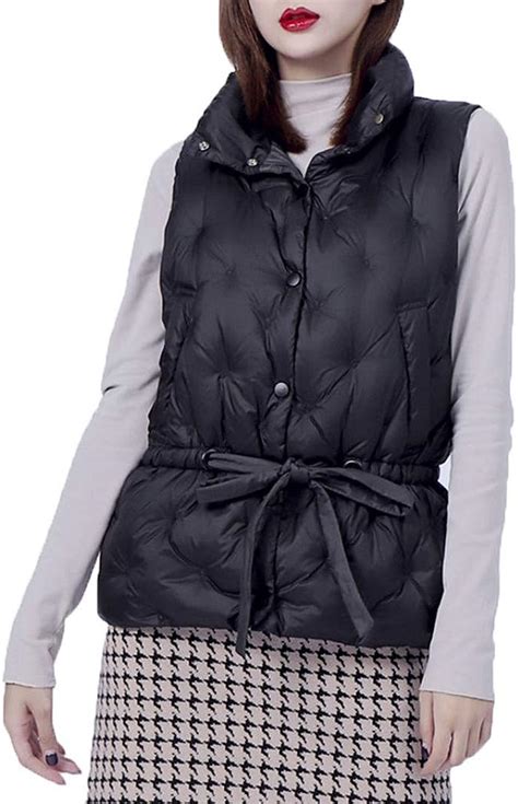 Chaleco De Plum N Para Mujer Cuello Alto Commuter Chaqueta De Plumas