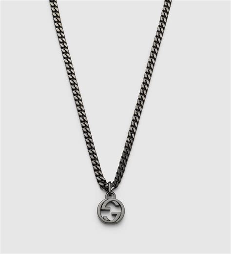 Gucci Silver Necklace With Interlocking G Pendant In Metallic Lyst