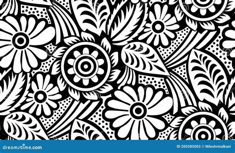 Seamless Vector Tribal Floral Pattern Stock Vector Illustration Of
