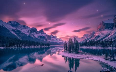 Download Wallpapers Sunset Mountain Landscape Winter