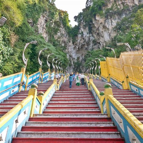 Important notice:it is mandatory to wear a mask onboard all buses. Stairs at the Batu Caves in Kuala Lumpur | Batu caves ...