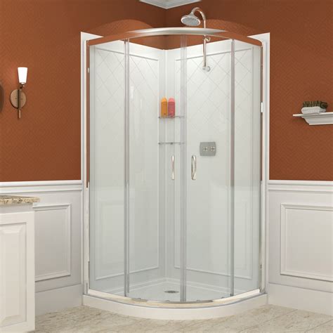 dreamline prime frameless 33 x 33 x 76 75 curved sliding shower enclosure and reviews wayfair