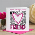 Personalised Friend Birthday Card Best Friend Birthday Card | Etsy