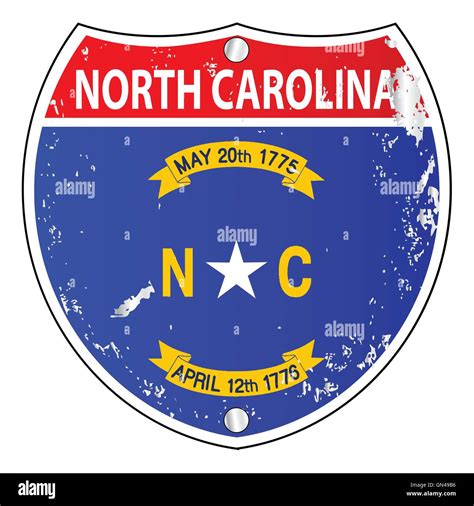 North Carolina Flag Icons As Interstate Sign Stock Vector Image And Art