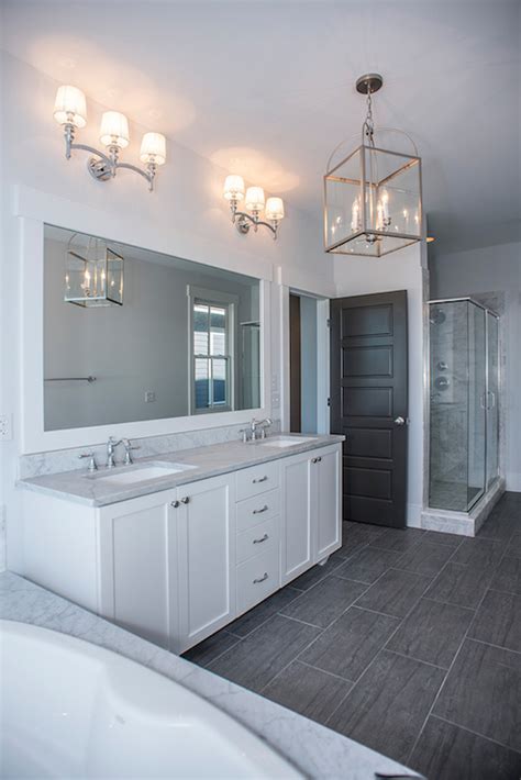 Here's a closer look at the most used bathroom surfaces. Wood Like Tile - Transitional - bathroom - Modern Organic ...