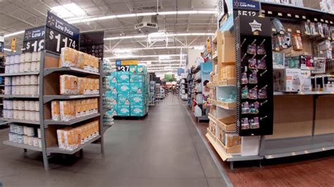 Walmart Supercenter Retail Store Interior Back Aisle Displays Editorial