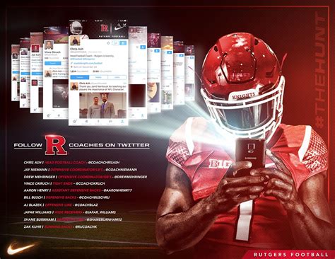 Rutgers Follow Coaches Twitter Pages Graphic On Behance Sports