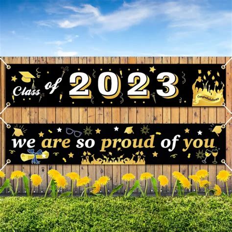 Joyin 3 Pcs Graduation Banner Class Of 2023 36x 70 Large Congrats