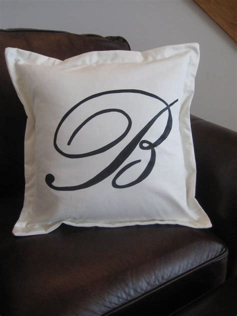 Custom Monogrammed Pillow Sham With Borderwhite 20x20 Pillow