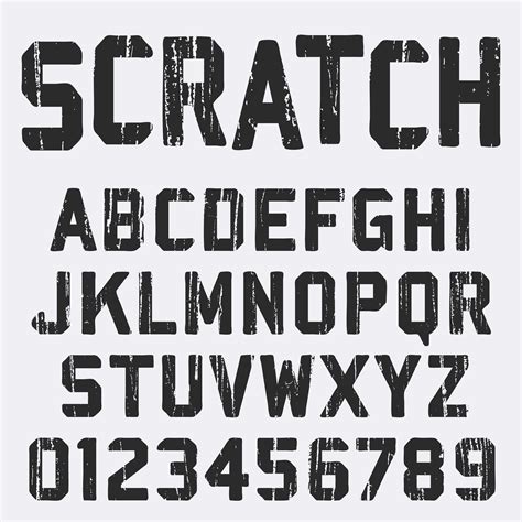 Scratched Alphabet Font Template 683899 Vector Art At Vecteezy