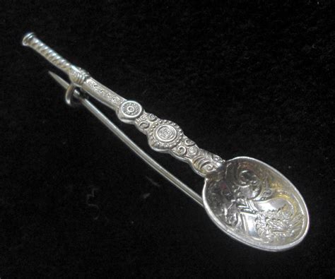 Antique Silver Spoon Shaped Pin In 2021 Antique Silver Silver Spoons